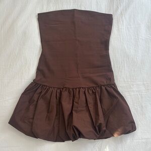 Good Luck Gem Brown Strapless Mini Dress